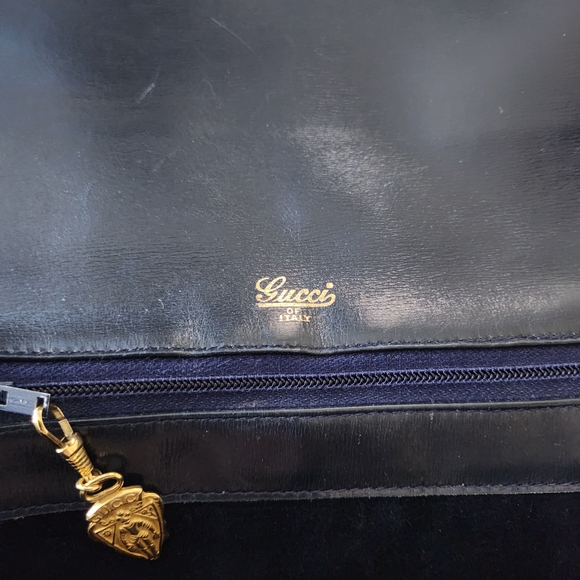 Gucci Vintage 1970s Blue Monogram Blondie Shoulder Bag - Picture 6 of 16
